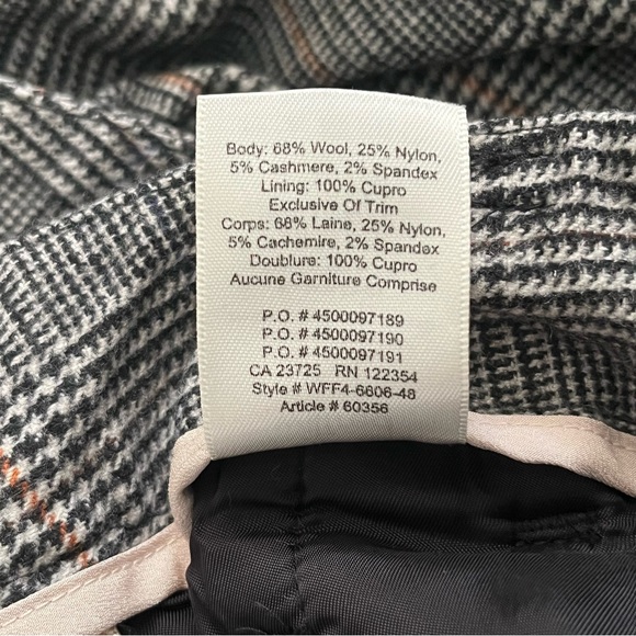 Aritzia Wilfred Dark Wool Houndstooth Plaid Tie Front Pants w/ Removable Belt - Picture 11 of 11